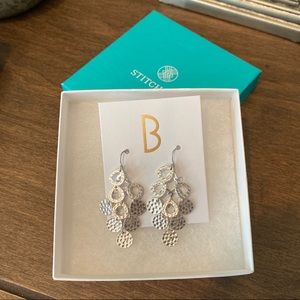 Bancroft Hammered Silver Chandelier Earrings